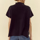 MOCK NECK BLK TOP