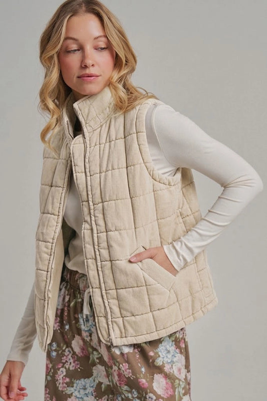 PUFFER OATMEAL VEST
