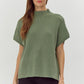 MOCK NECK SAGE TOP