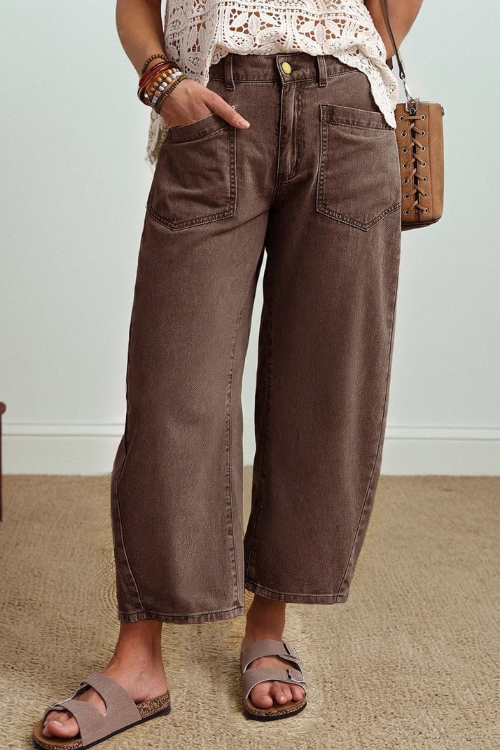 COFFEE MAUVE BARREL JEANS