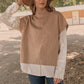 MOCK NECK TAUPE TOP