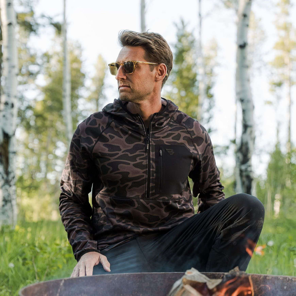 BLAZE TECH QUARTER ZIP BENDITA CAMO
