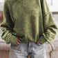 CREW NECK GREEN SWEATER