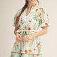 FLORAL SCALLOP LIGHT BLUE DRESS