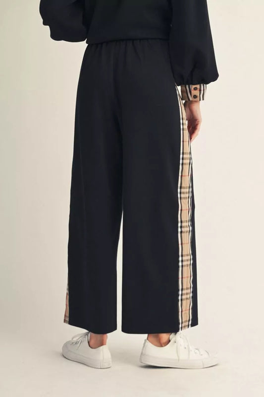 PLAID BLK PANTS