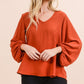 BUBBLE SLEEVE RUST TOP