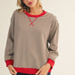 STRIPE BROWN LS TOP