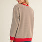 STRIPE BROWN LS TOP
