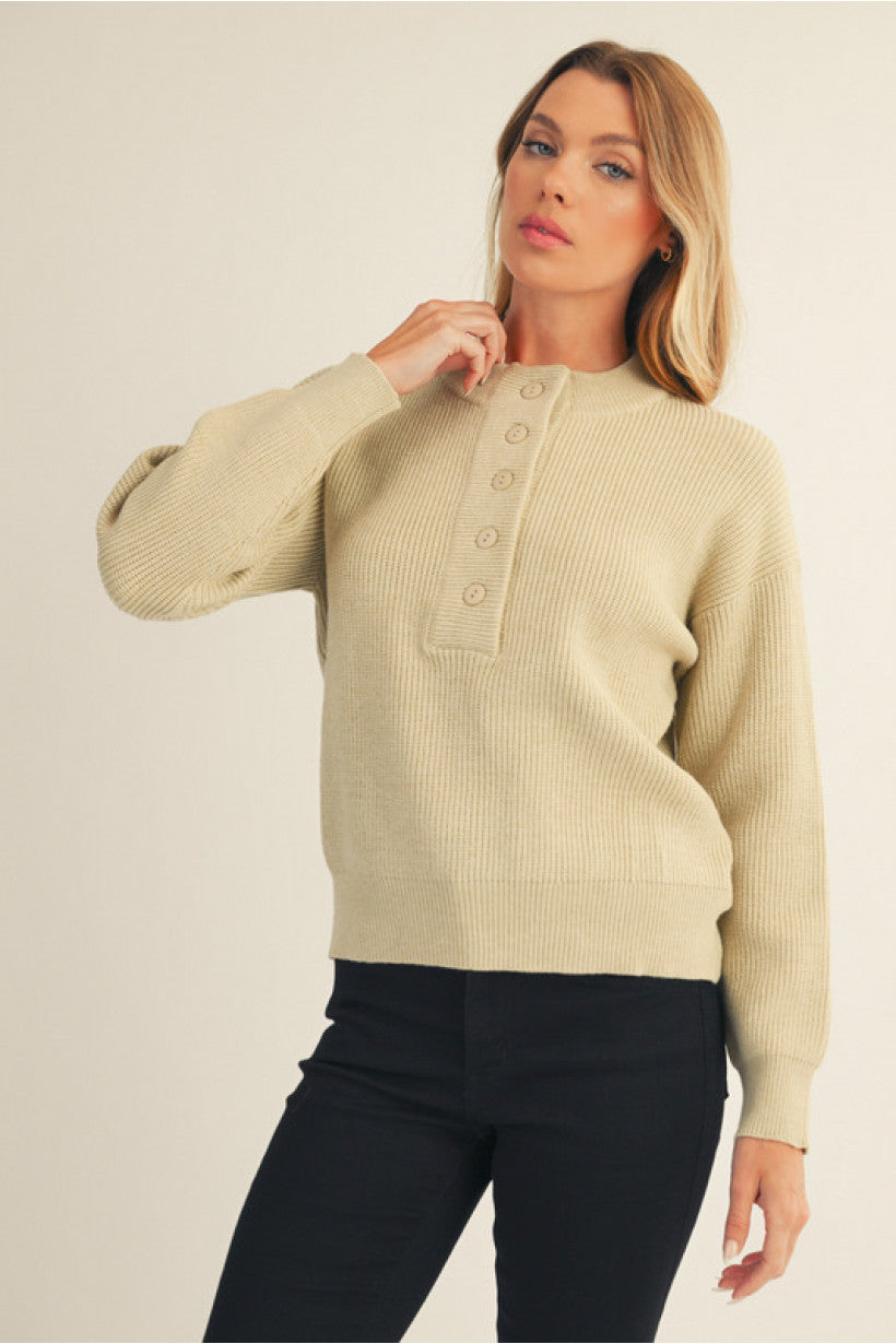 COMFY BUTTON SWEATER