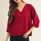 SO SOFT BURGUNDY 3/4 TOP