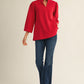 NECKLINE RED TOP