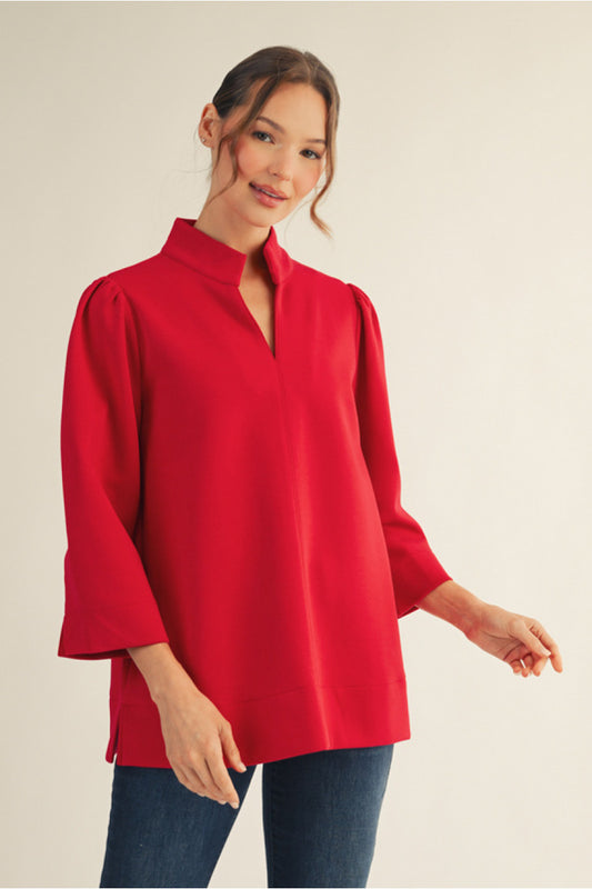 NECKLINE RED TOP
