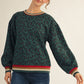 CREW STRIPE CHEETAH SWEATER