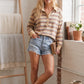 STRIPED OATMEAL POLO LS