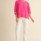 U NECK PINK STRIPE TOP