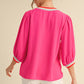 U NECK PINK STRIPE TOP