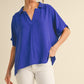 BOXED COLLAR SS ROYAL BLUE TOP