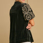VELVET PUFF SLEEVE BLK TOP