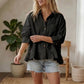 RUFFLE SOLID BLACK TOP