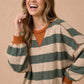 HACCI OLIVE/RUST STRIPED LS