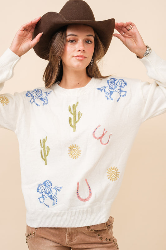 WESTERN GRAPHIIC SWEATER