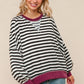 FALL STRIPED BLK/WINE LONGSLEEVE