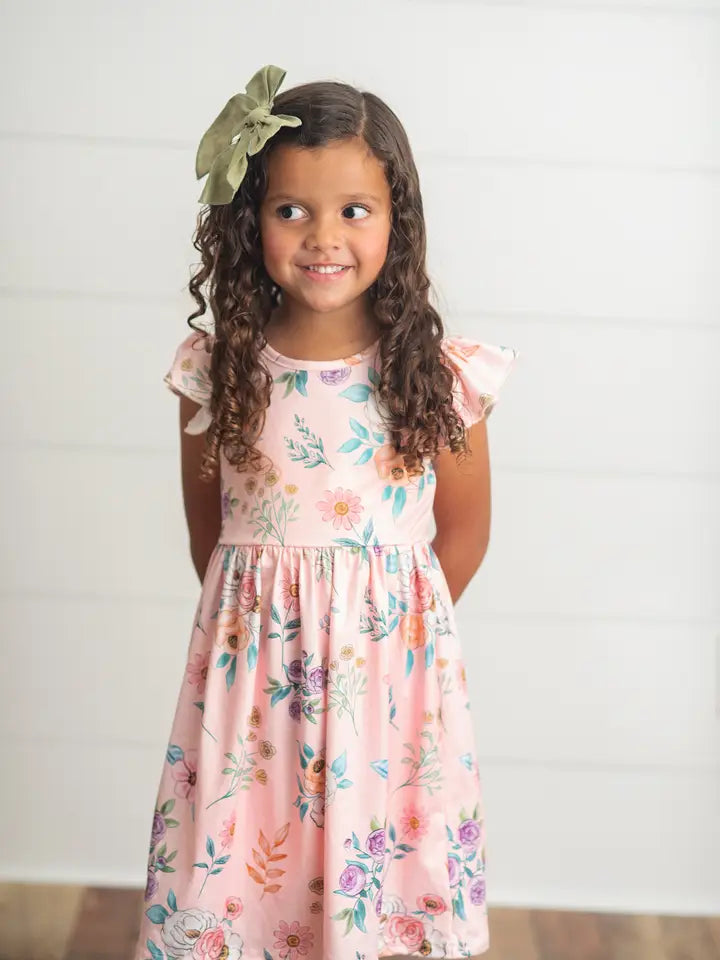 SPRING FLUTTER GIRLS DRESS
