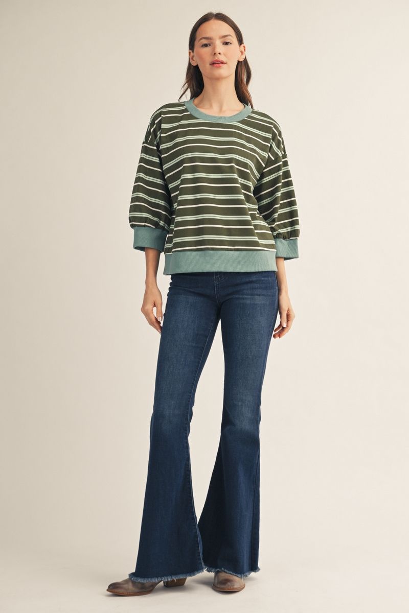 CASUAL OLIVE 3/4 TOP