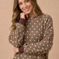POLKA DOT CARAMEL LS TOP