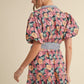 BOW BELT FLORAL DRESS