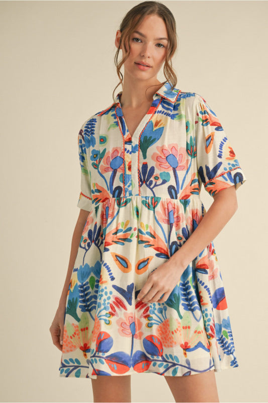 ROYAL FLORAL DRESS