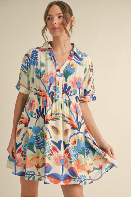 ROYAL FLORAL DRESS