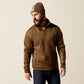 ARIAT MN CALDWELL BROWN HEATHER LOGO 1/4 ZIP