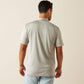 ARIAT MENS FITTED GRAY POLO
