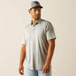 ARIAT MENS FITTED GRAY POLO