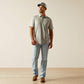 ARIAT MENS FITTED GRAY POLO