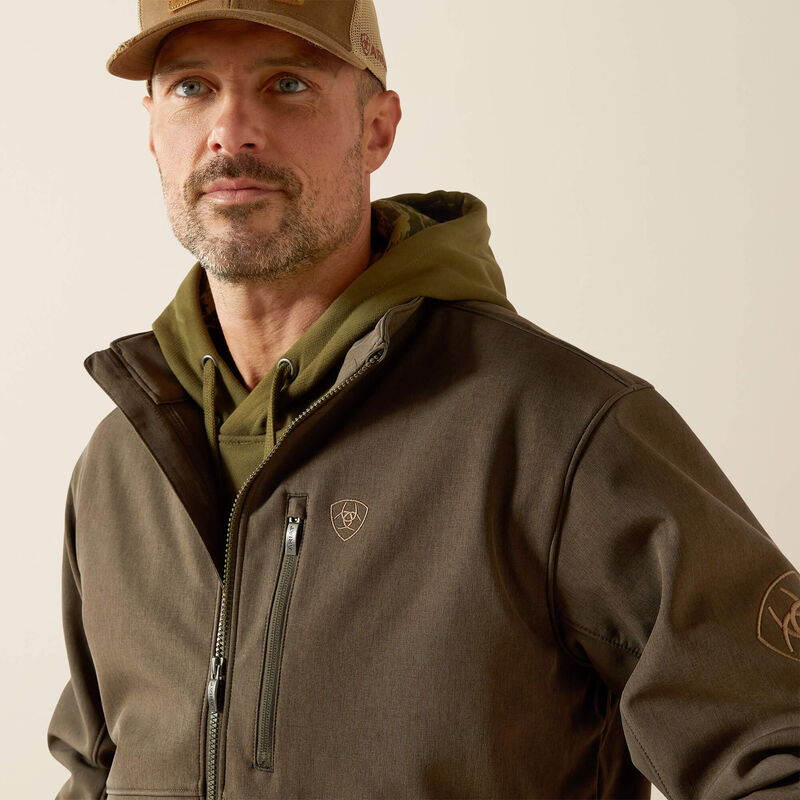 MN LOGO SOFTSHELL EARTH  GREEN JACKET