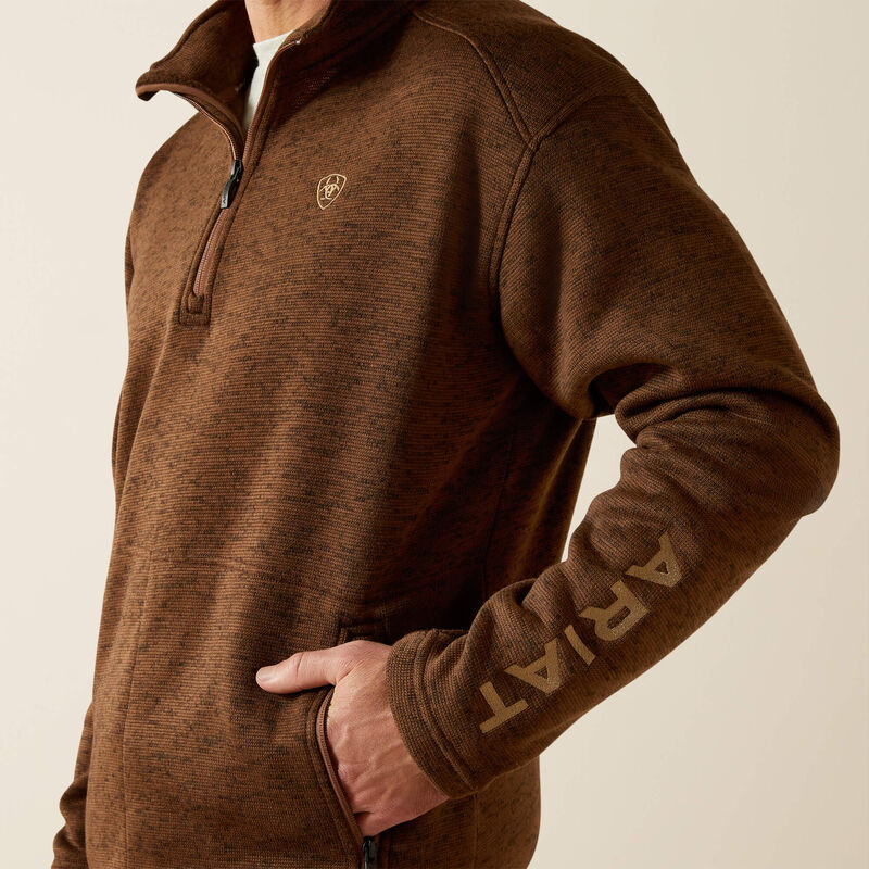 ARIAT MENN CALDWELL 1/4 ZIP CARAFE SWEATER