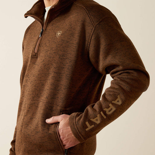 ARIAT MENN CALDWELL 1/4 ZIP CARAFE SWEATER