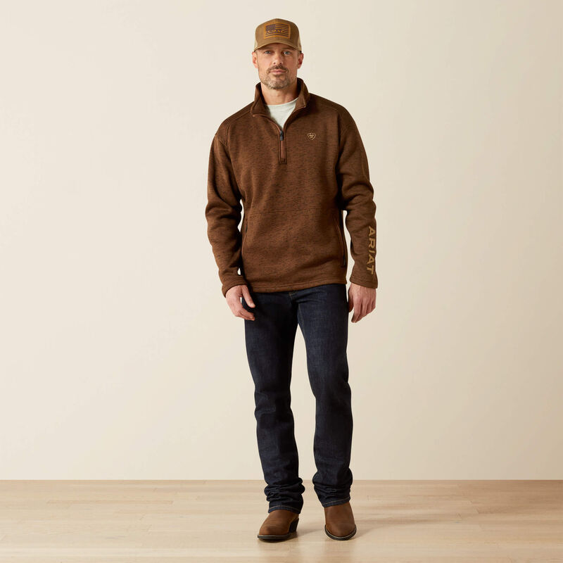 ARIAT MENN CALDWELL 1/4 ZIP CARAFE SWEATER