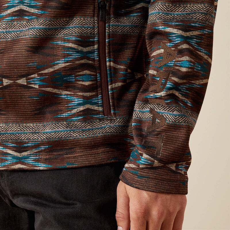 ARIAT MEN CALDWELL 1/4 ZIP MAHOGANY SWEATER