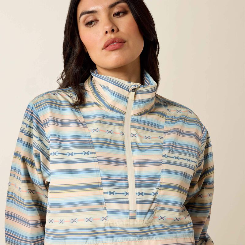 WOMENS WHISPER SUNSET SERAPE STRIPE PULLOVER
