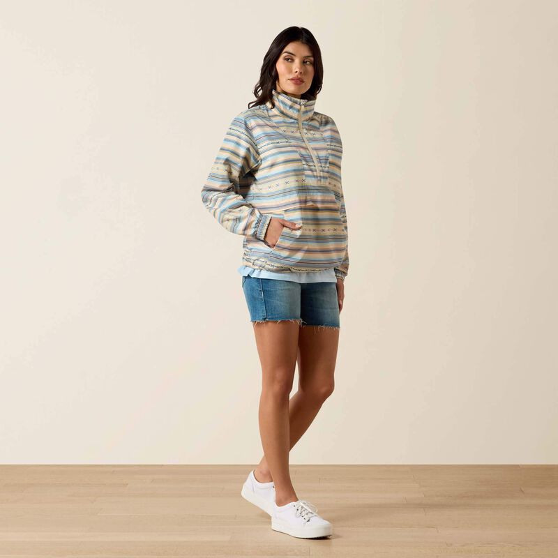 WOMENS WHISPER SUNSET SERAPE STRIPE PULLOVER