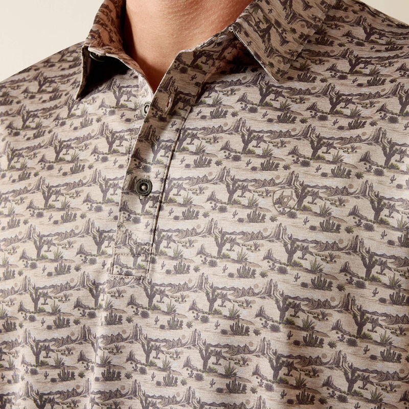 MN PRINT FITTED DESERT POLO