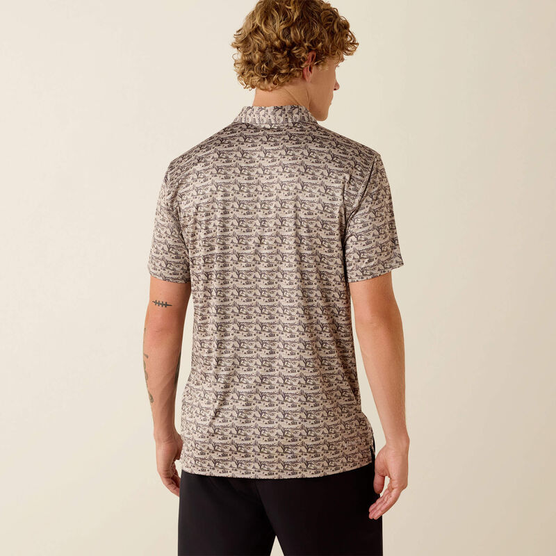 MN PRINT FITTED DESERT POLO
