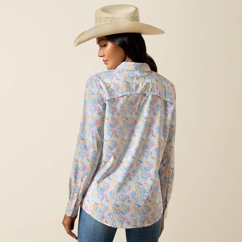 ARIAT WM VENT-TEK FLORAL LS
