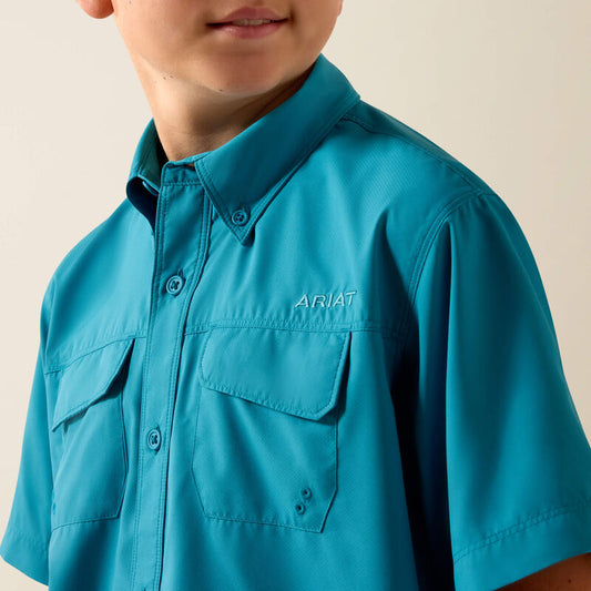 BOY VENT-TEK OUTBOUND BLUE MOON TURQUOISE SS SHIRT