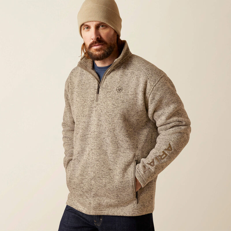 ARIAT MN CALDWELL BEIGE 1/4 ZIP