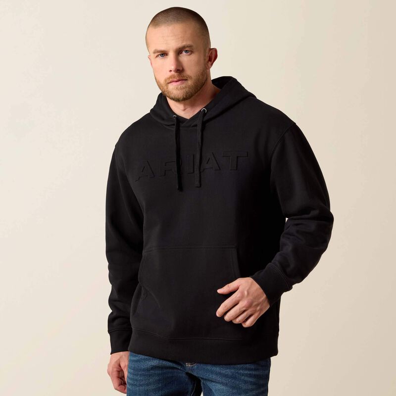 ARIAT MN EMB LOGO BLK HOODIE