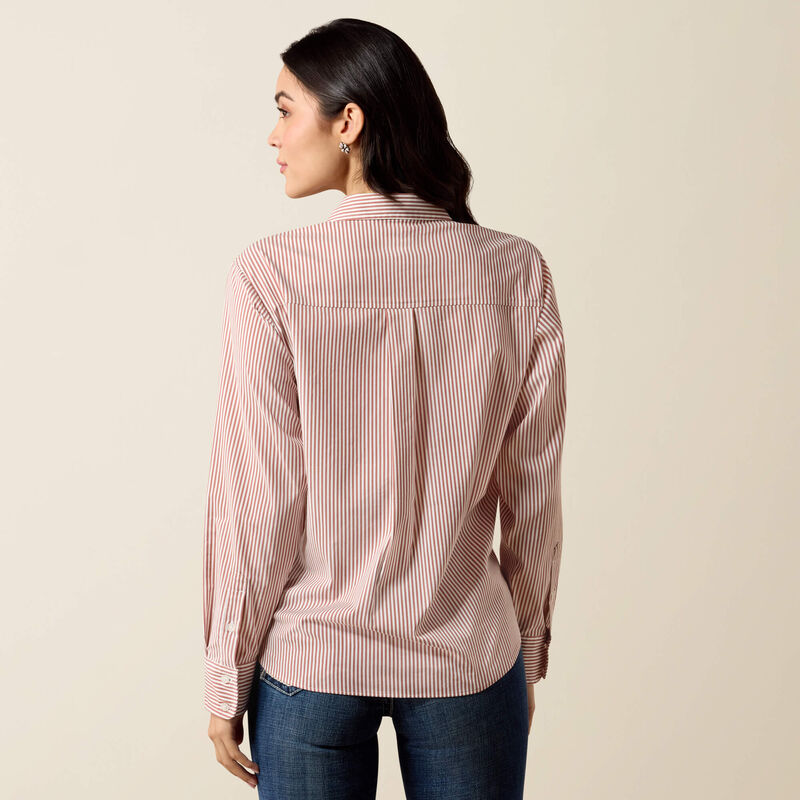WOMENS EVERYTHING BURNT HENNA STRIPE LS